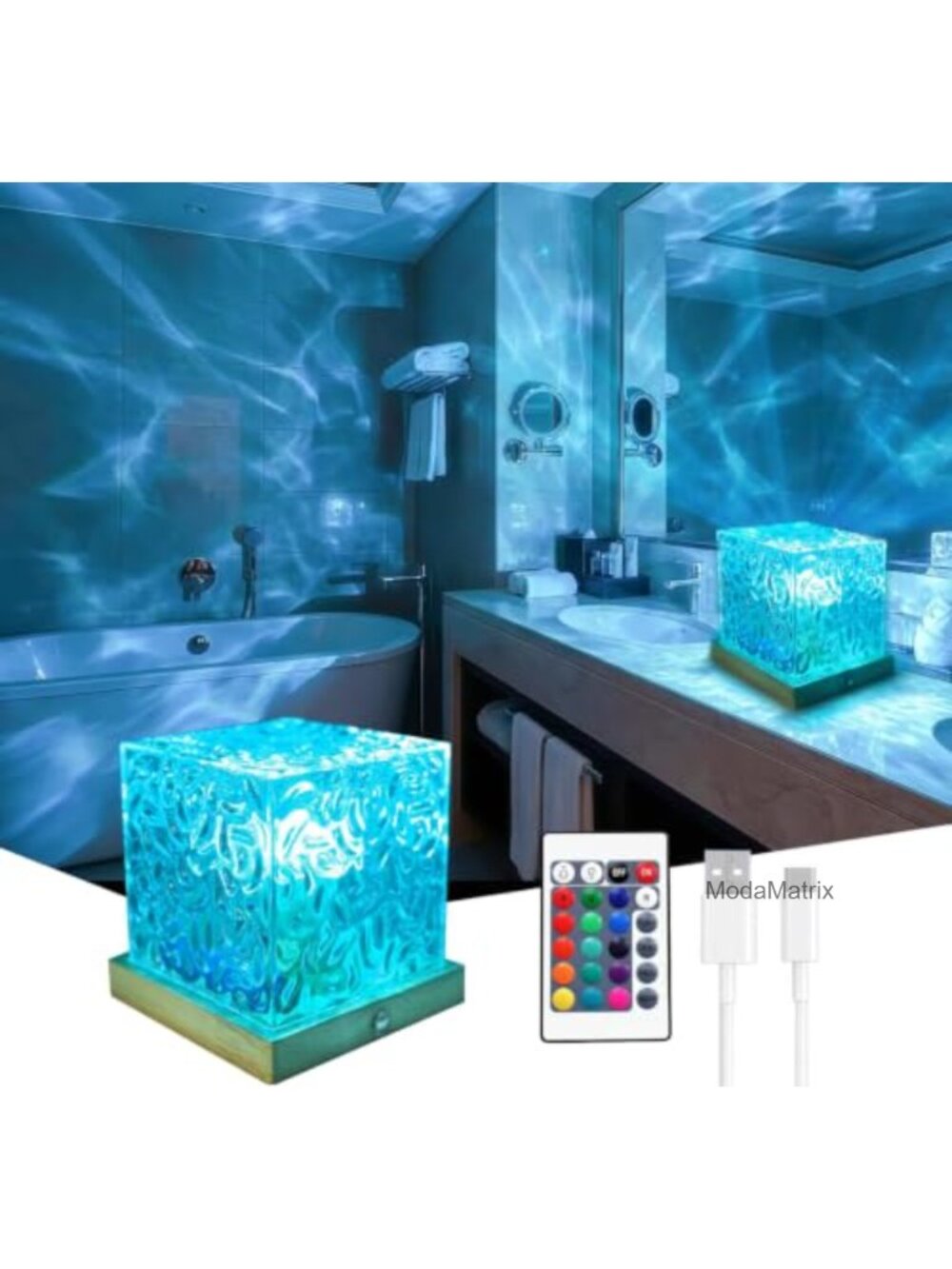 Ocean Wave Projector Light Remote Control Night Light Bedroom Decor